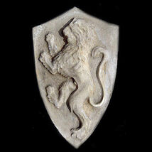 Rampant Lion Coat of Arms Shield Wall Sculpture Relief - $19.79