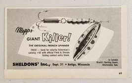 1965 Print Ad Mepps Giant Killer Fishing Lures Sheldons Antigo,WI - $8.98