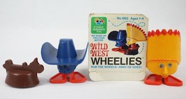 VINTAGE Wild West Wheelies #660 Friction Toy Set Cowboys Indians w/ orig... - $98.99