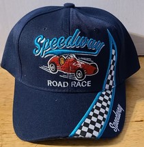 Speedway Racing Car Road Race Baseball Cap Hat ( Dark Blue ) - £9.15 GBP