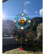 Handcrafted Stained Glass Sun Catcher, Sun themed gift, hanging dreamcat... - €75,24 EUR