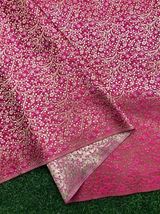 Indian Banarasi Brocade Fabric Coral &amp; Gold Fabric Wedding Dress Fabric -NF618 - £5.85 GBP+