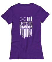 Joe Biden TShirt Let&#39;s Go Brandon Vertical Flag Purple-W-Tee  - £17.54 GBP