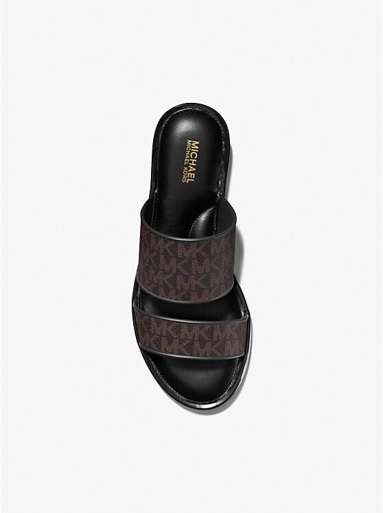 Women's Michael Kors Kennedy Jelly Slide Sandal Brown Signature 8 M NEW Item image 2