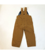 Carhartt Overalls Boys 3T Brown Canvas Flannel Lined Duck Bibs Double Knee - £19.60 GBP