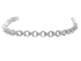 Designer Bridal 5x7 mm Oval Silver Semi Mount Bracelet Bridal Bracelet B... - £38.75 GBP+