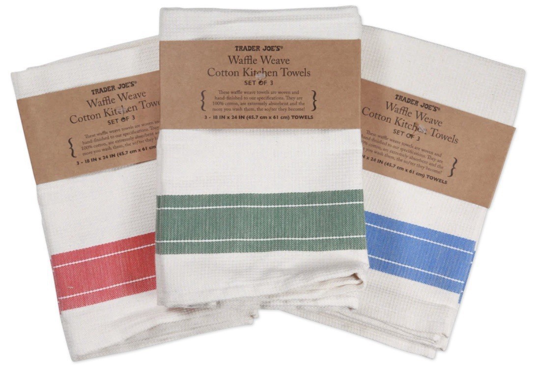 TRADER JOE&#39;S  Waffle Weave Cotton Kitchen Towels - $15.99