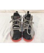 NIKE AIR JORDANS GRAY ORANGE BLACK CHILDREN&#39;S sz1.5Y LACE UP BASKETBALL ... - £33.23 GBP