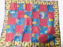 Carebears Baby Infant Quilt Blanket Squares 36”x30” - $35.00