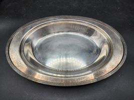 Vintage RS MFG CO Nickel-Silver 824 Shallow Oval Bowl, Fruit/Nut Dish - £12.34 GBP