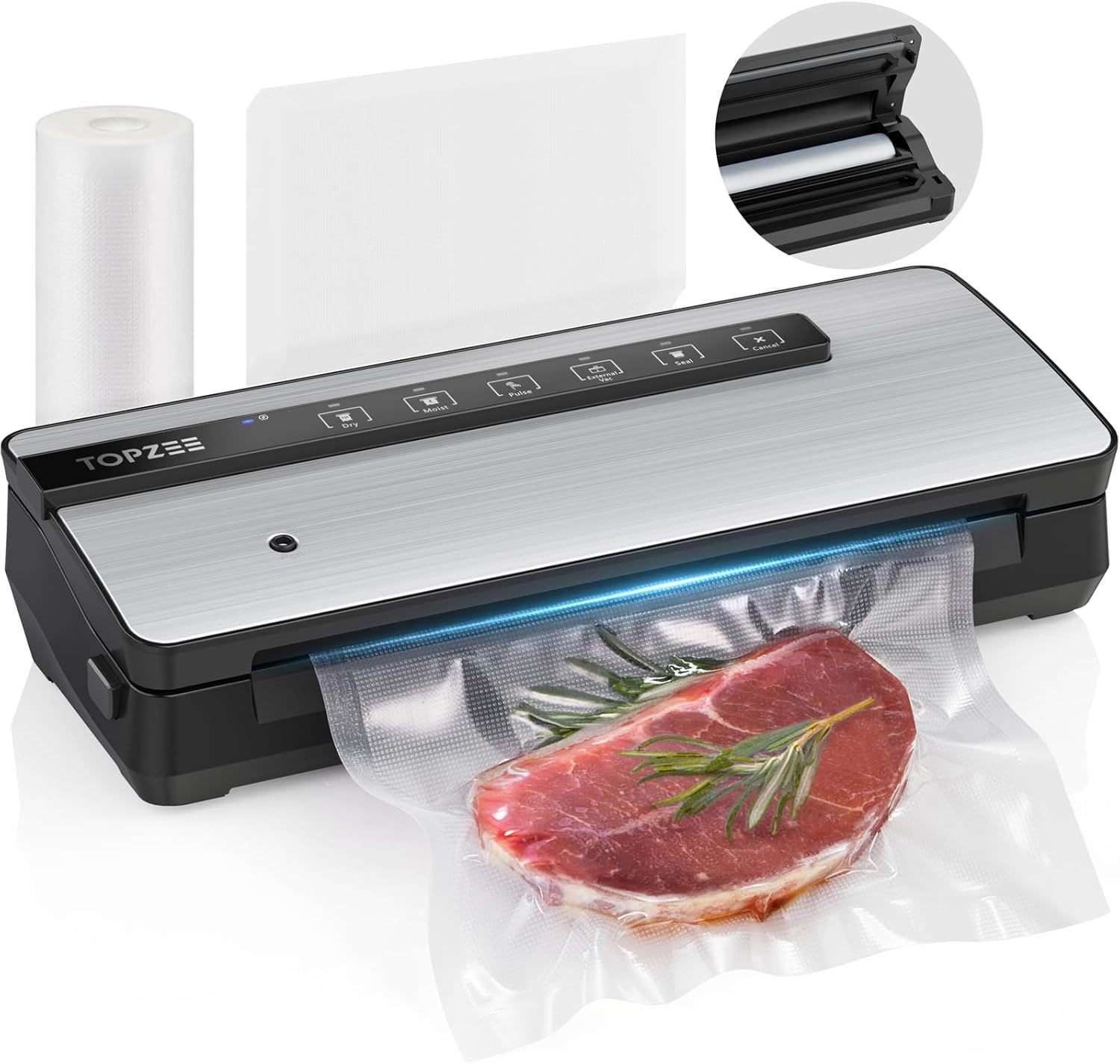 Vacuum Sealer For Food - 90Kpa Vacuum Sealer Machine With Bags, Stainles... - $77.96