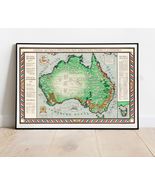 Map of 1920s Australia Art Poster Print 30 x 22 in - £32.43 GBP