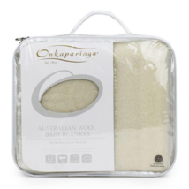 Onkaparinga 120x160cm Baby/Newborn Washable Wool Cot Soft Blanket Cream 420GSM 1 - £149.52 GBP