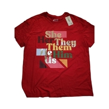 NWT Pronouns SS Crewneck Red T-Shirt- LGBTQIA + Pride Coll - L, XL or 2XL - $6.00