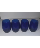 Cristar Mikonos Cobalt Blue Stemless Wine Juice Glasses 15 Ounces Set Of... - $18.70