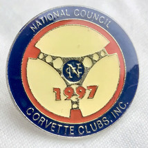 Corvette Club 1997 National Council Pin Gold Tone Enamel Chevrolet - $11.95