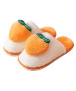 Plush Slippers Peach Winter Warm Couples Home Slippers For Indoor Outdoor - £22.78 GBP