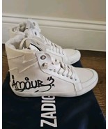 Zadig &amp; Voltaire Jormi Amour Distressed Canvas Sneakers High Tops $448 S... - $196.32 CAD