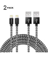 3 x Charging USB Cord cable iphone X  8 Black 6 Ft Heavy Duty Lot - £7.16 GBP