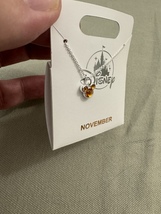 Disney Parks Mickey Mouse Faux Topaz November Birthstone Necklace Silver Color image 2
