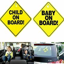 MAXPERKX 2pcs Child/Baby on Board Car Safety Signs - Warning Messages with Sucti - £2.86 GBP