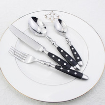 4 PCS Elegant Knife Fork Spoon Stainless Steel Cutlery Set Delicate Dinnerware - £13.93 GBP