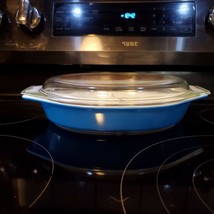 Vintage Pyrex Divided Dishe 1½-Qt Blue and Lid - $79.19