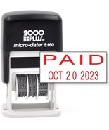 Cosco 2000 Plus Self-Inking Rubber Date Office Stamp with Paid Phrase &amp; ... - $533.35 MXN