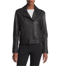 New Kenneth Cole Ny Black Lamb Leather Zip Front Moto Jacket Size Xl $395 - £169.15 GBP