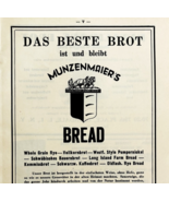 1945 WW2 German-USA Bakery Bread Advertisement Munzenmaier Baking Co NYC... - €26,04 EUR