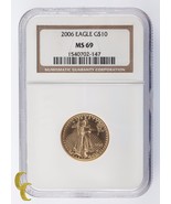 2006 G$10 American Gold Eagle 1/4 oz. Bullion Graded MS69 by NGC Nice - $28,378.00 MXN