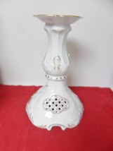 Vintage Pirken-Hammer Czech Porcelain Lattice Candle Holder And Bowl Rare - £137.98 GBP