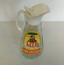  Vintage log cabin lite glass pitcher pancake syrup server movie photo p... - $19.75