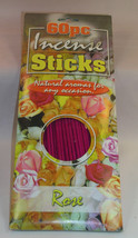 New 60 Piece Package of Rose Incense Sticks Natural Aroma for any Occasion NIP - £6.37 GBP