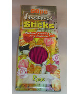 New 60 Piece Package of Rose Incense Sticks Natural Aroma for any Occasi... - £6.28 GBP