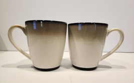 Sango Nova Black   12 oz Ceramic Coffee Mug Tea Cup  (2) - £13.95 GBP