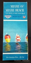 Road Map 1966 Chevron Standard Miami &amp; Miami Beach, West Palm, Palm Beach - $5.94