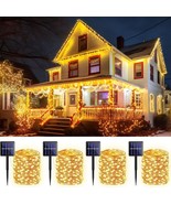 Solar Outdoor String Lights 8 Modes, Each 40 FT 100 LED (4 Pack-Warm White) - £16.86 GBP
