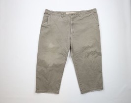 Vintage Cabelas Mens 46x25 Distressed Wide Leg Aged Khakis Chino Pants Green - £27.57 GBP