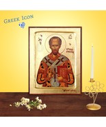 St John Chrysostom Icon, Greek Christian Byzantine Art, Handmade Religio... - $87.94 CAD
