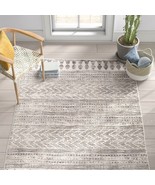 6.6-ft. x 9-ft. Grey Ivory Chevron Stripe Geometric Boho Style Area Rug - $282.49