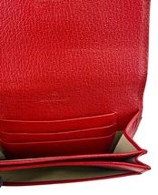 Mulberry Red Textured Leather Envelope Flap Wallet Clutch Women image 7