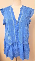 Johnny Was Embroidered Tunic/Dress Sz- L  Azure Blue - £144.21 GBP