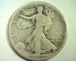 1917-D OBVERSE WALKING LIBERTY HALF GOOD+ G+ NICE ORIGINAL COIN FROM BOB... - $34.00