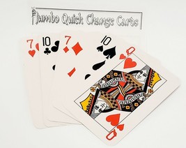 Jumbo Quick Change Card Trick - Jumbo Cards Change 3 Times! - Easy To Do - £3.82 GBP