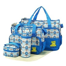 [Pack of 2] 5PCS Baby Nappy Diaper Bags Set Mummy Diaper Shoulder Bags w/ Nap... - £44.85 GBP