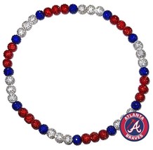 Boys Atlanta Braves Acuna Rhinestone Crystal Disco Ball Beaded Baseball Necklace - £15.57 GBP+