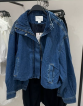 ZARA BNWT 2025. BLUE DENIM BOMBER JACKET COAT HIGH NECK. 1300/070/400 - $94.71