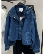 ZARA BNWT 2025. BLUE DENIM BOMBER JACKET COAT HIGH NECK. 1300/070/400 - $1,777.80 MXN