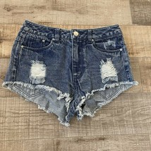 NWT Divided by H&amp;M Medium Wash High Waist Denim Shorts Size 2 - £7.58 GBP